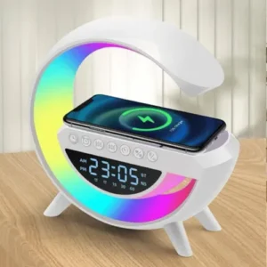 Lampara Led Parlante Luces Rgb Cargador Inalámbrico con Reloj G